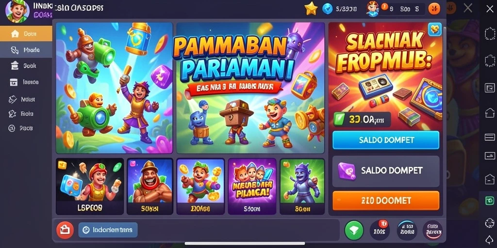 Screenshot menunjukkan tampilan antarmuka yang menarik dan user-friendly.